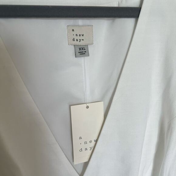 A New Day Women's Mini Cotton Blend Vest Dress White Size XXL NWT - Picture 6 of 9